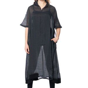 RUNDHOLZ black label oversized tunic dress semi sheer blak size small